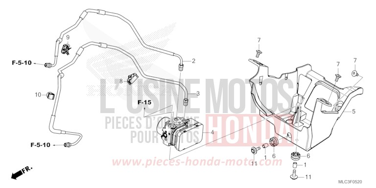 ABS MODULATOR/BRAKE PIPE for Transalp 750 ROSS WHITE (NH196) from 2023